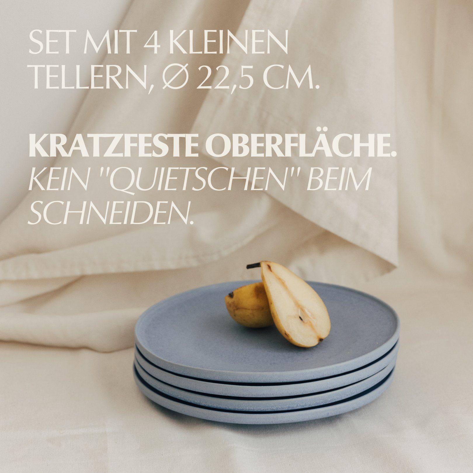 NAKOA Dessertteller NAKOA Keramik Desserrteller 4er Set, Kleine Teller, 22,5x2,5 cm