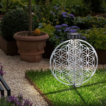 etc-shop LED Solarleuchte, LED-Leuchtmittel fest verbaut, Solar Kugel Antik Gartenlampe Solar orientalisch Solarleuchte Garten