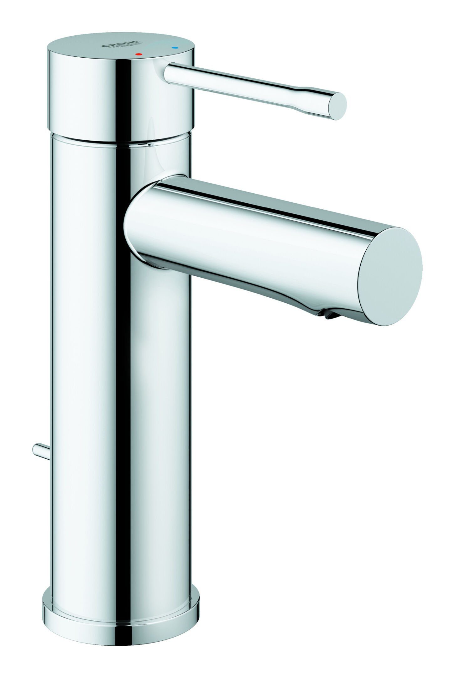 Grohe Waschtischarmatur Essence Einhand gerader Auslauf mit Zugstangen-Ablaufgarnitur S-Size - Chrom