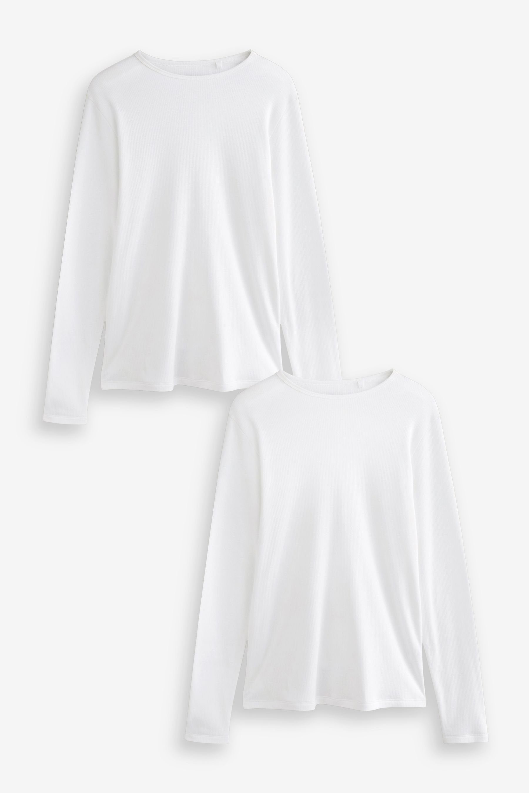 Next Thermounterhemd Langärmliges Thermoshirt - 2er-Pack (2-St) White