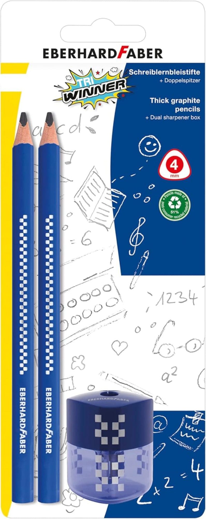 Eberhard Faber Marker Faber-Castell TRI Winner Bleistift Set 2 St. + Doppelspitzer