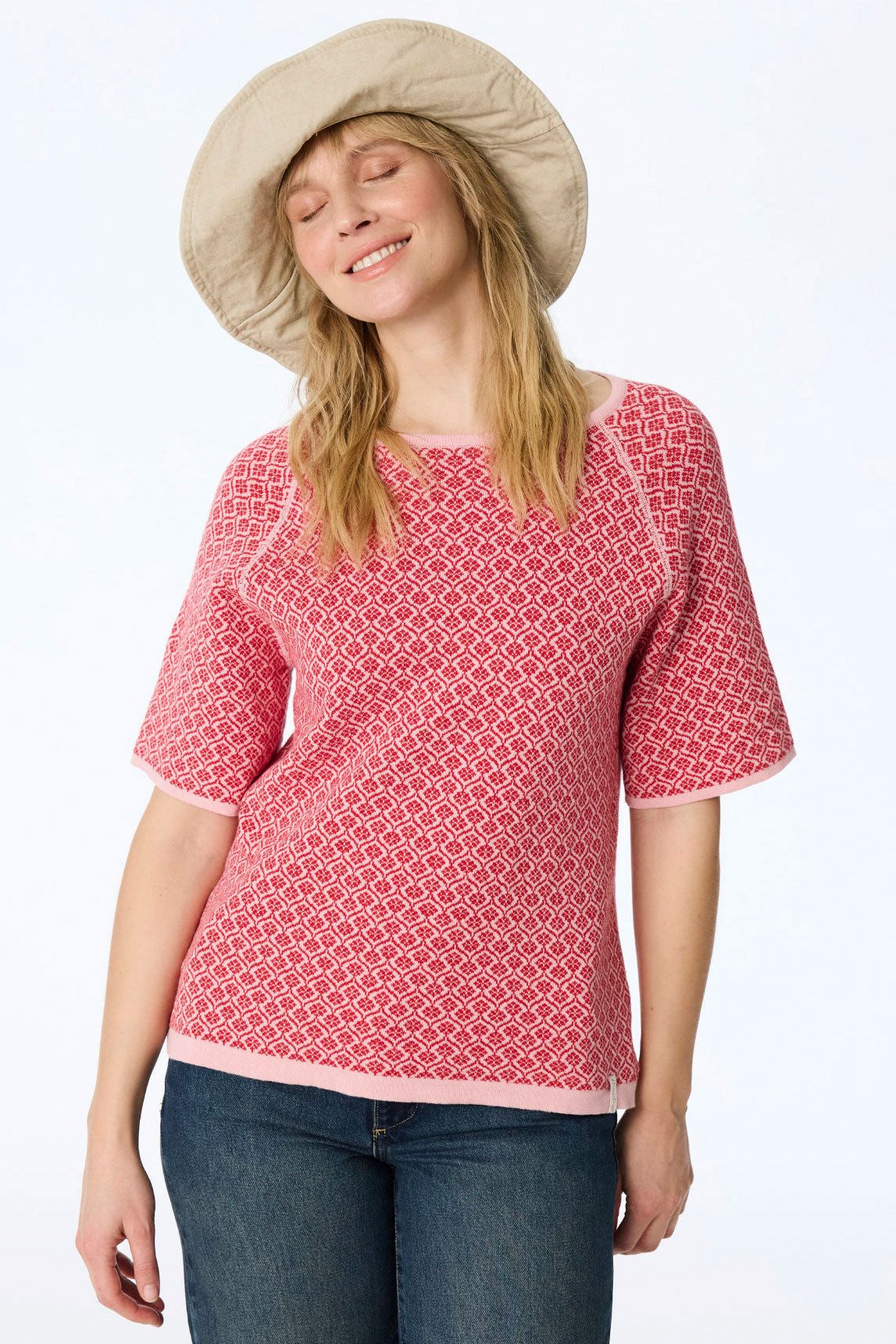 Kurzarmshirt T-Shirt Damen in Doubleface-Optik - Wende-Shirt aus Bio-Baumwolle