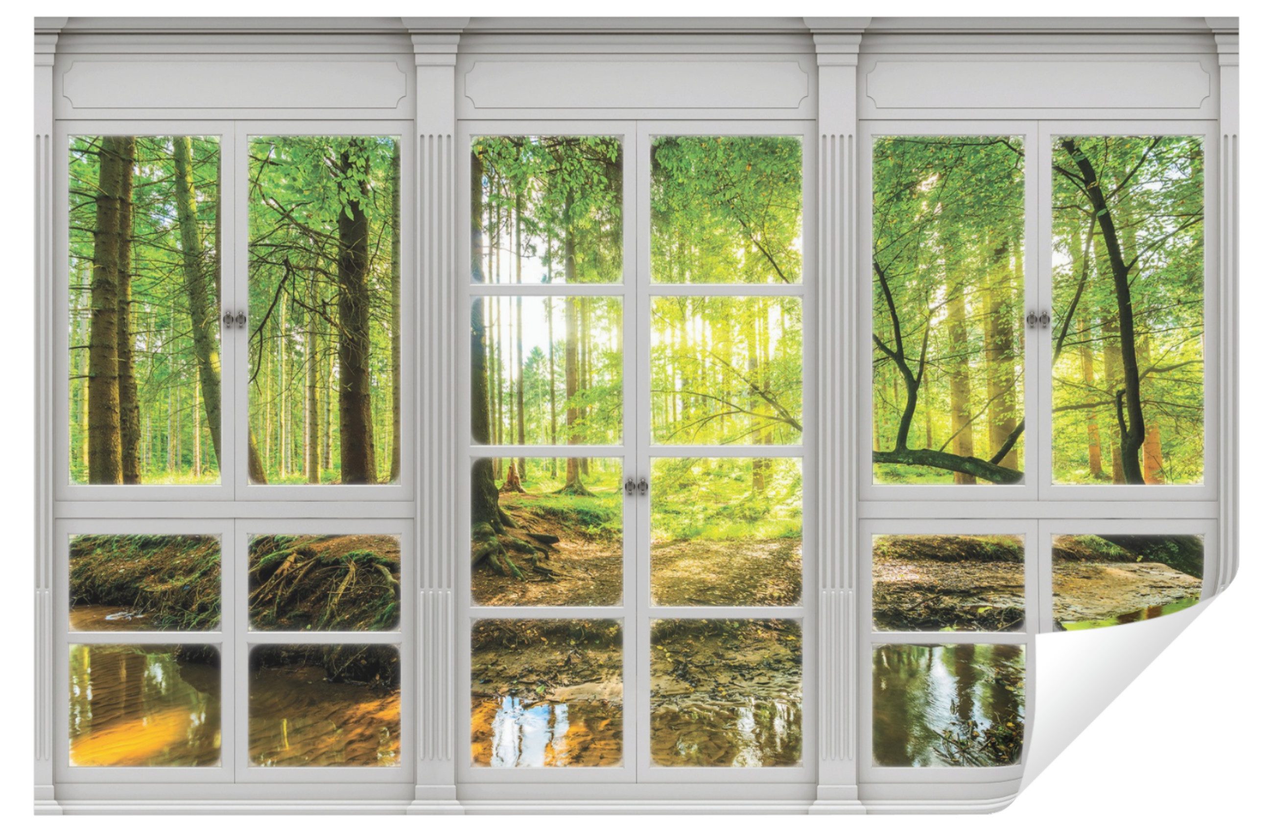 Wallarena Fototapete Fenster Wald Sonne Vlies günstig online kaufen