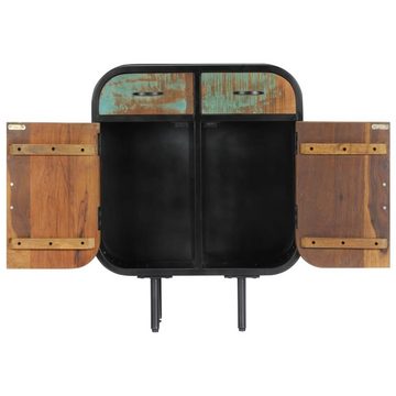 möbelando Sideboard Pfaffing (B/H/T: 60x75x30 cm), aus Stahl, Massivholz in braun, schwarz