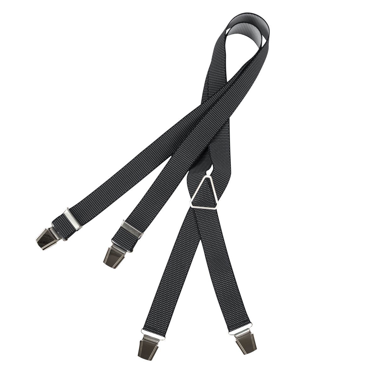 LINDENMANN Hosenträger Hosenträger schwarz-weiß gepunktet Lindenmann XXL