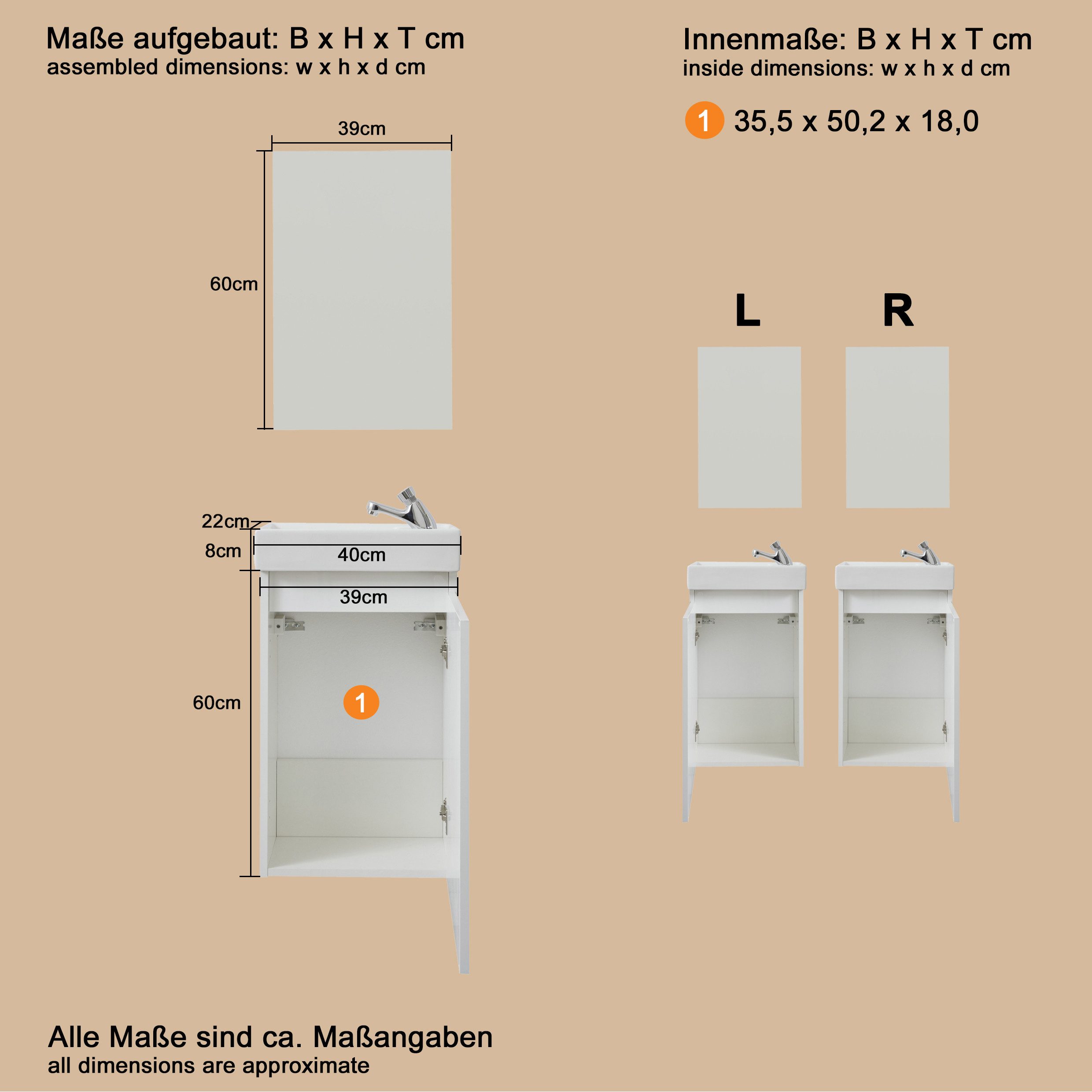 welltime Badmöbel-Set Oslo 2-teilig, (Komplett-Set, 3-St), günstig online kaufen