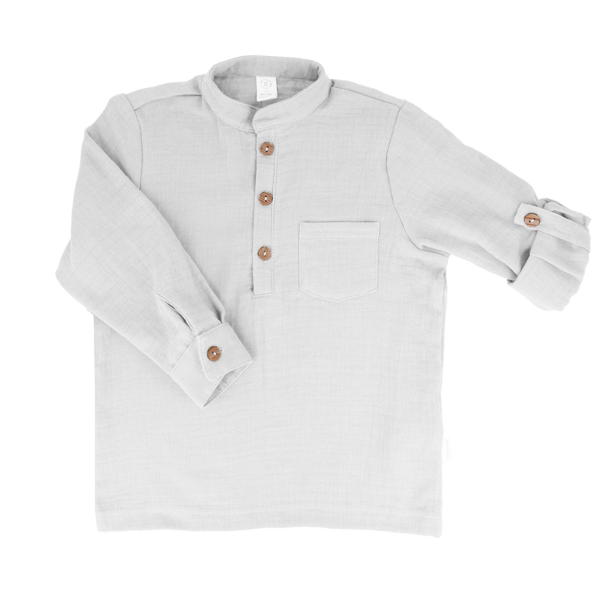 MAXIMO T-Shirt GOTS MINI BOY-Hemd, langer Arm Musselin (1-tlg)