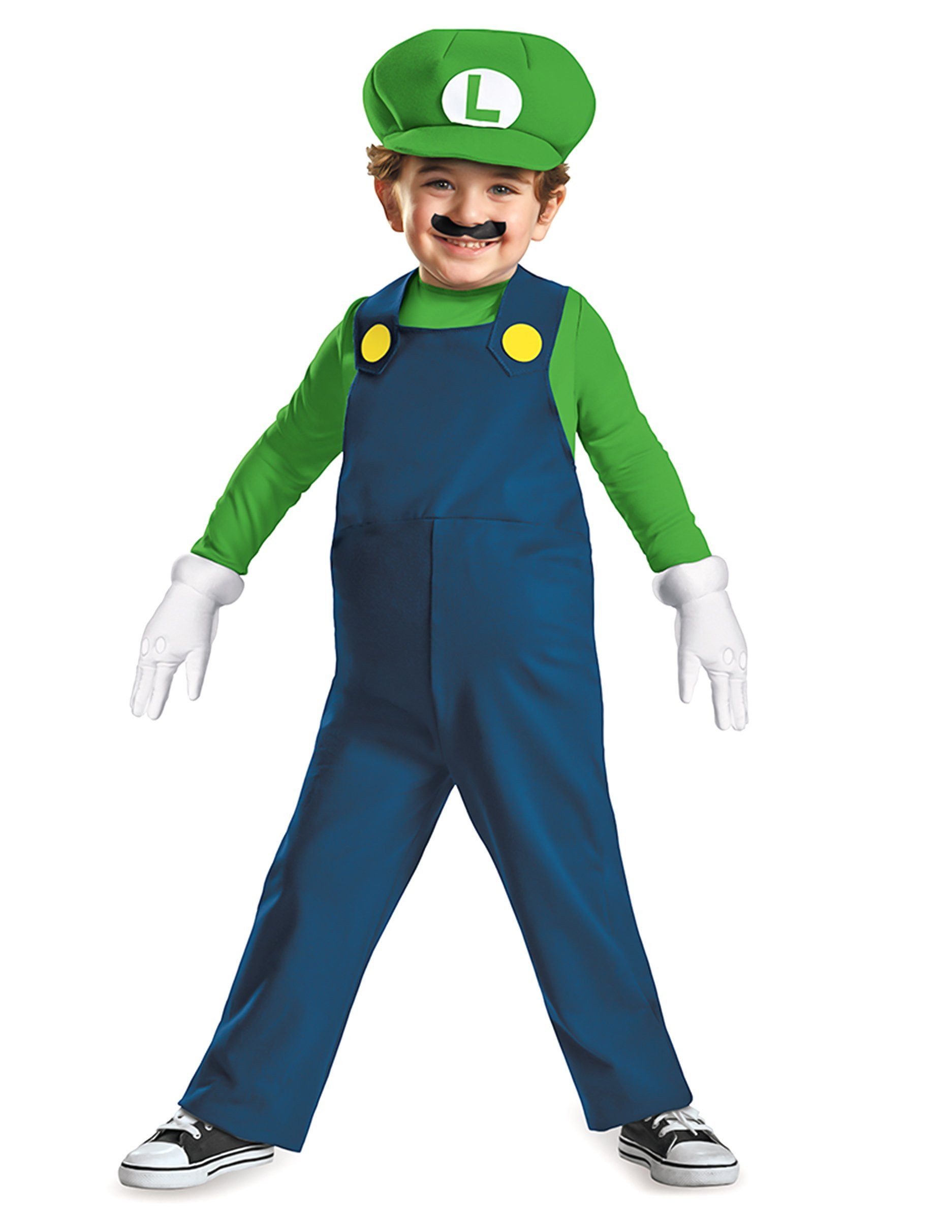 Kostüm Super Mario Luigi Kinderkostüm Videospiel grün-blau
