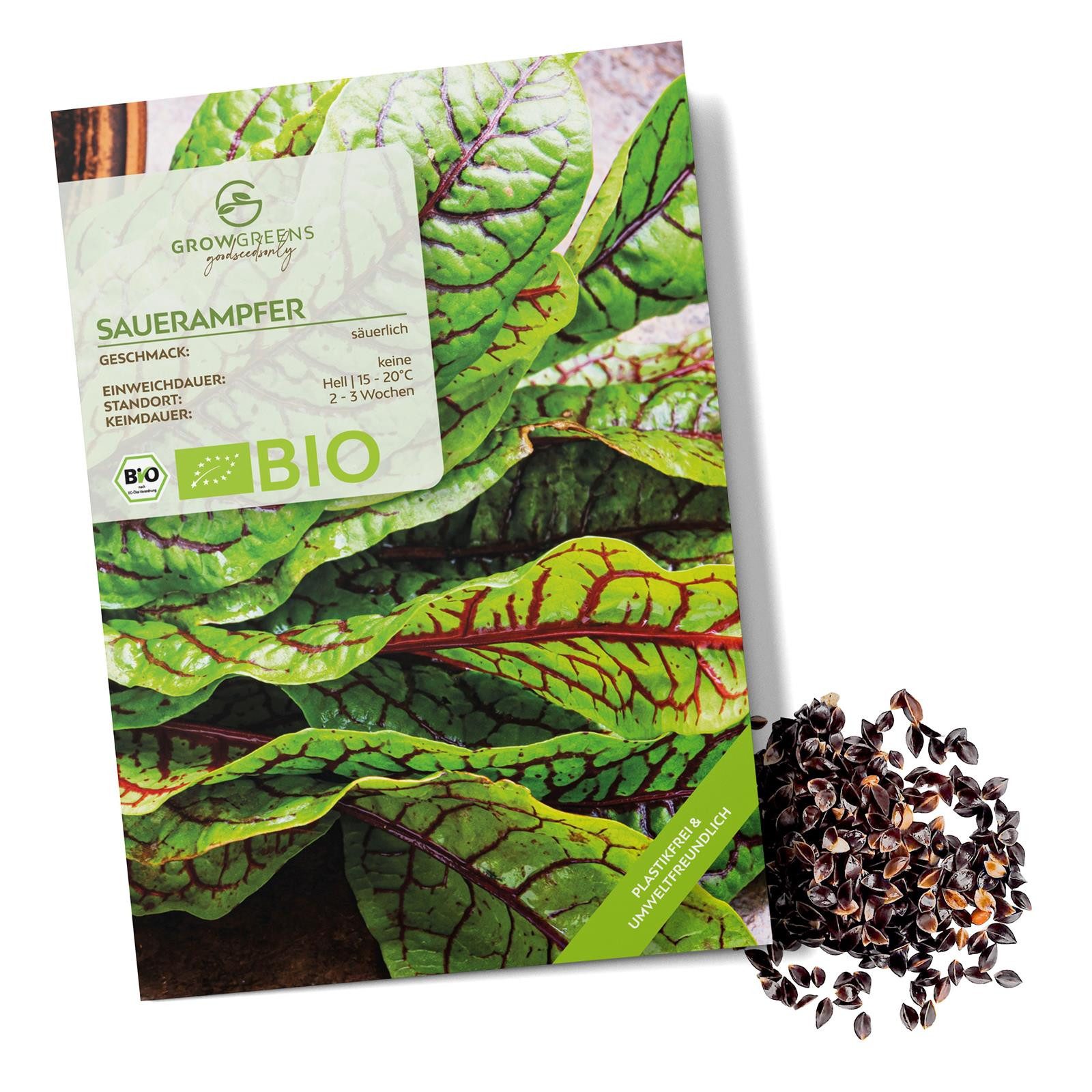 Growgreens Kräutersamen BIO Sauerampfer Samen - Heilkräuter Saatgut aus bio. Anbau (200 Korn)