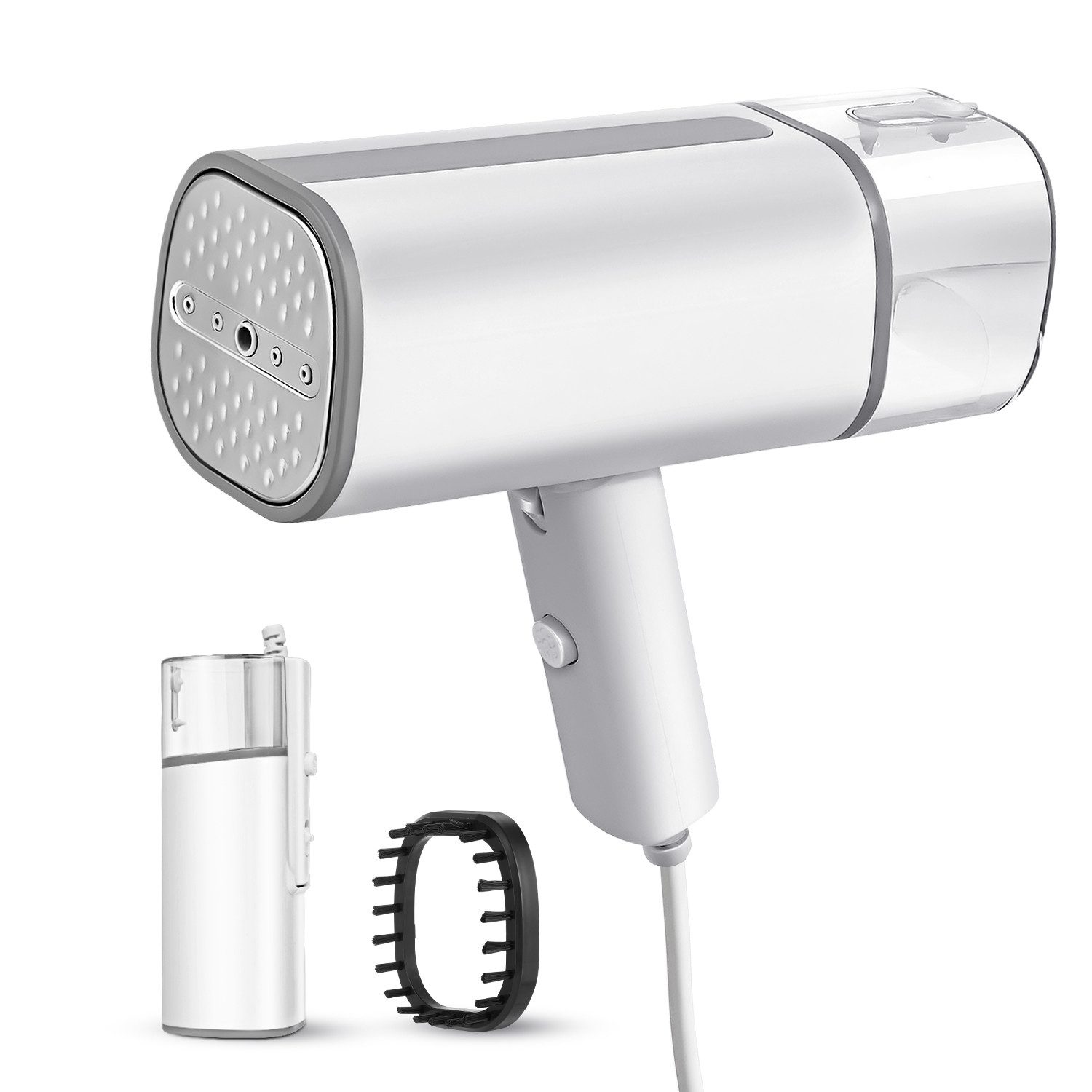 JVJH Dampfglätter mit 180 ml Wassertank,Dampfbürsten,Handheld Steamer tragbares, 800 W, geeignet für alle Stoffe, für Zuhause, Reisen, Zuhause und Büro, Weiß