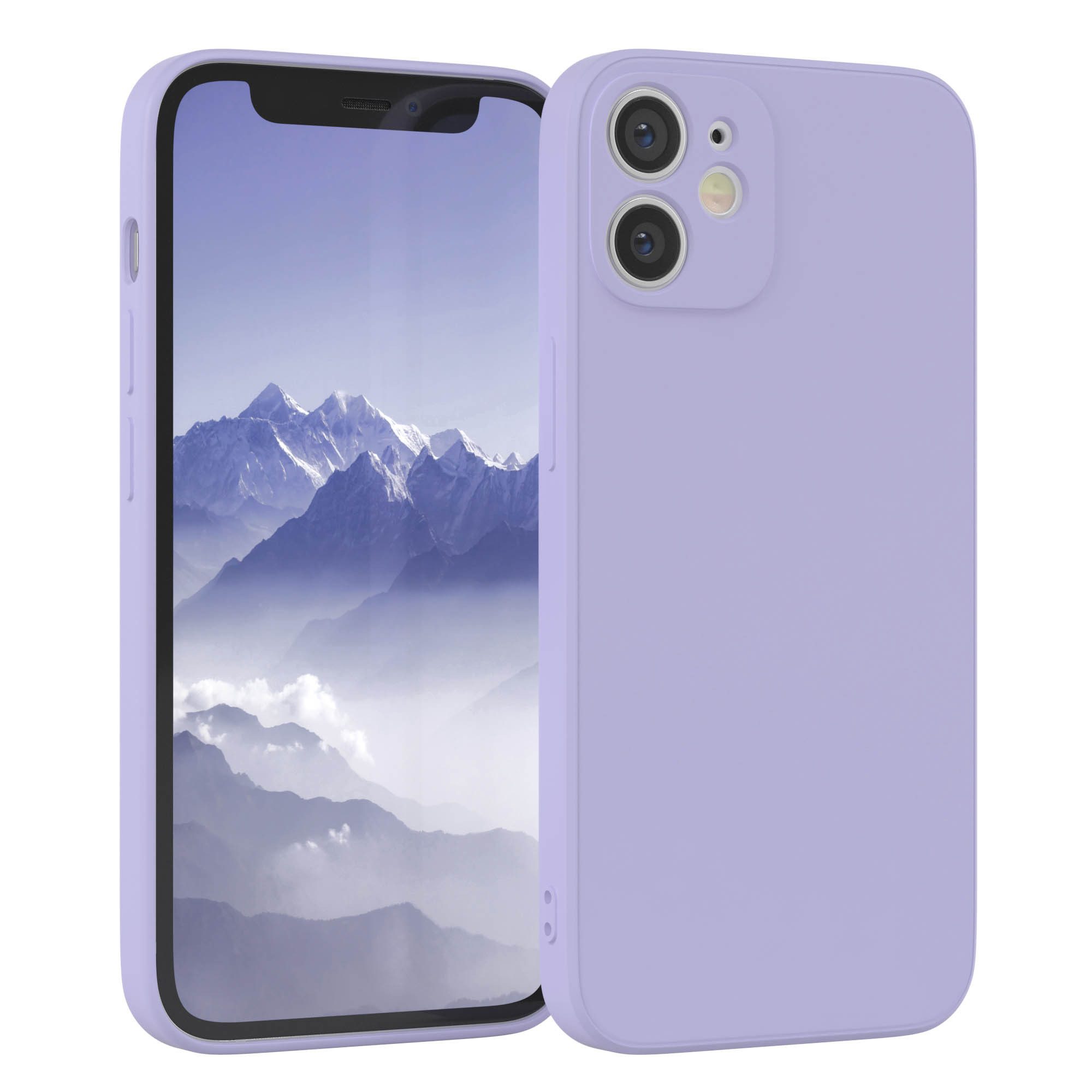 EAZY CASE Handyhülle für Apple iPhone 12 Mini Hülle Silikon 5,4 Zoll, Silikonhülle stoßfest Smart Slimcover Case Dünn Blau Lila