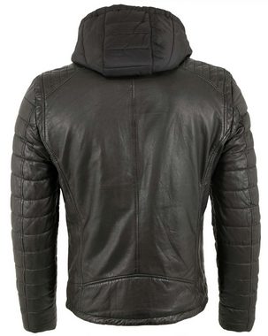 Gipsy Lederjacke GMLonso LACEV Gipsy - Herren Echtleder Lederjacke Kapuze Lammnappa schwarz