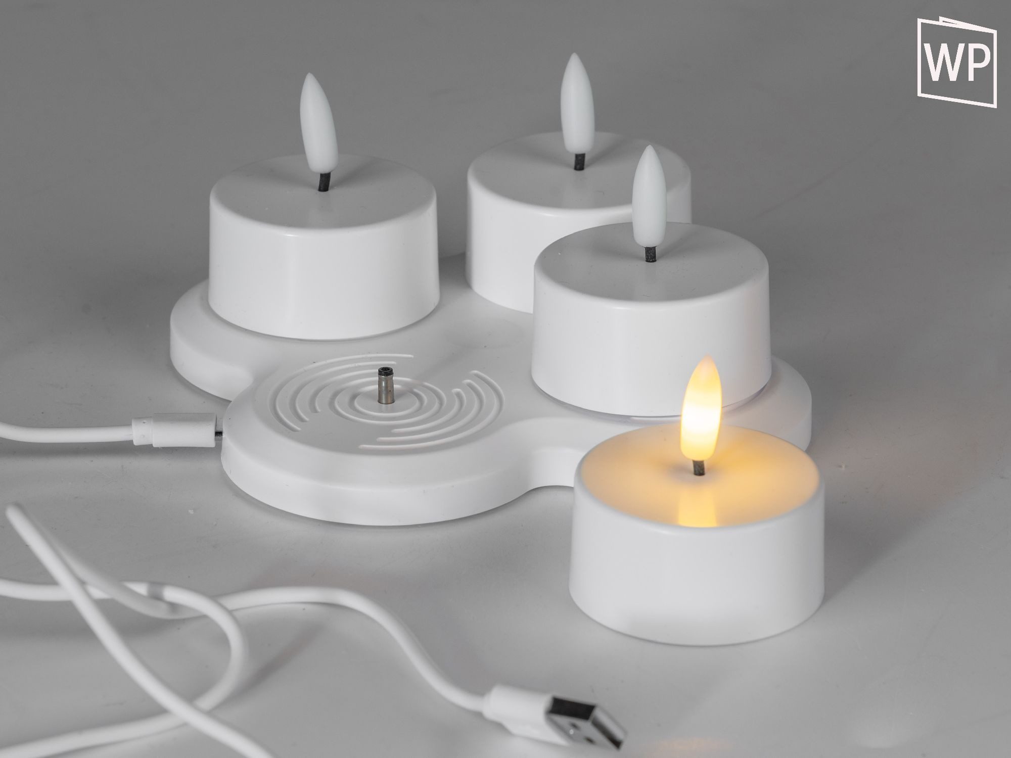 formano Teelicht Weiß, Durchmesser 13,5 cm, Akkubetrieben