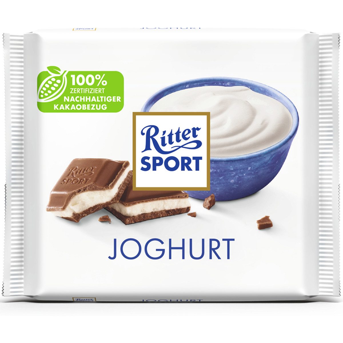 Ritter SPORT Schokolade, Ritter Sport Joghurt gefüllte Vollmilchschokolade mit Joghurt 100g