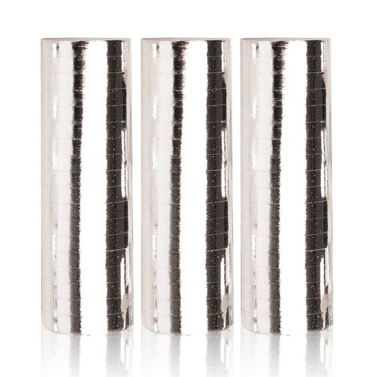Party Marty Luftschlange Luftschlangen 'Metallic' 4m / 3 Rollen, Silber