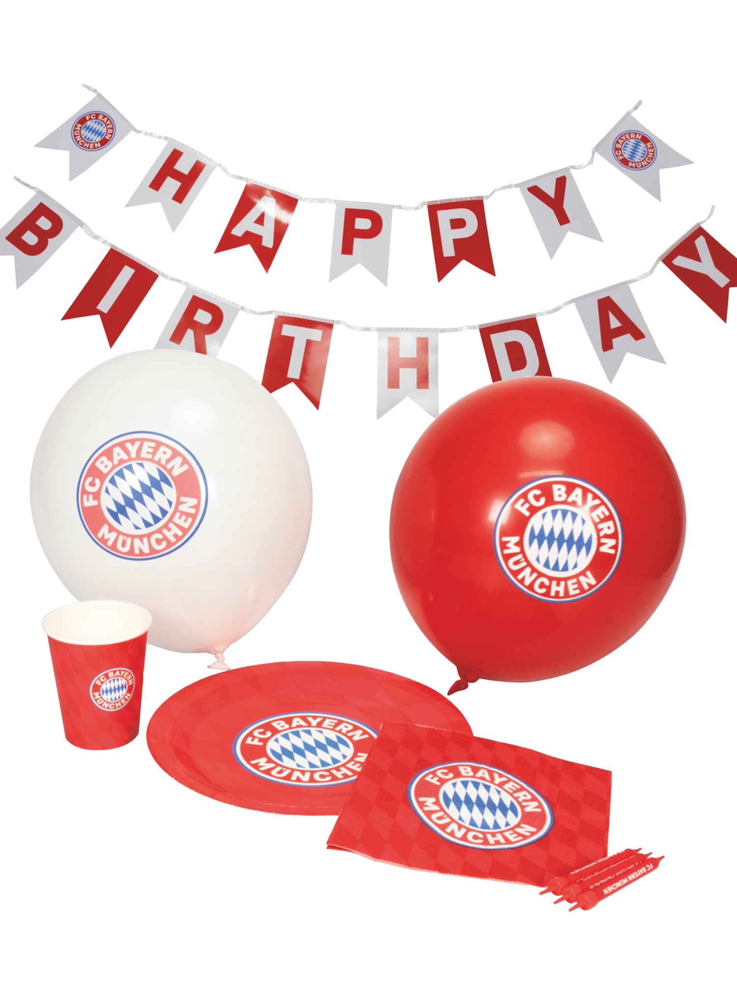 FC Bayern München Grillhandschuhe FC Bayern München I Geburtstagsparty Set 6-teilig I Rot/Weiß