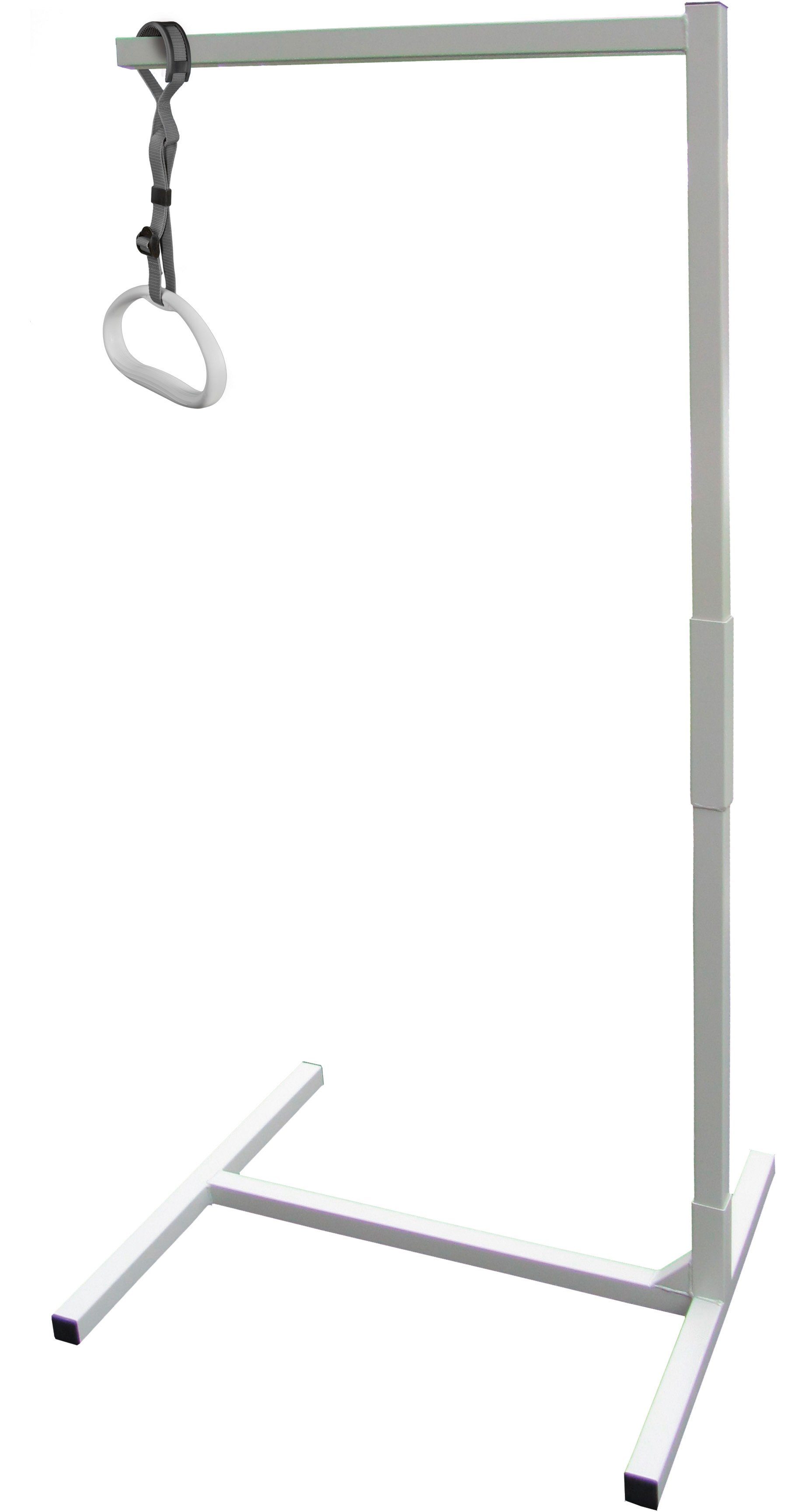 Sundo Homecare Bett - Aufstehhilfe freistehender Bettaufrichter mit Triangel-Haltegriff, Gurt bis 120kg, belastbar bis 120 kg, Fußhöhe: ca. 4,5cm