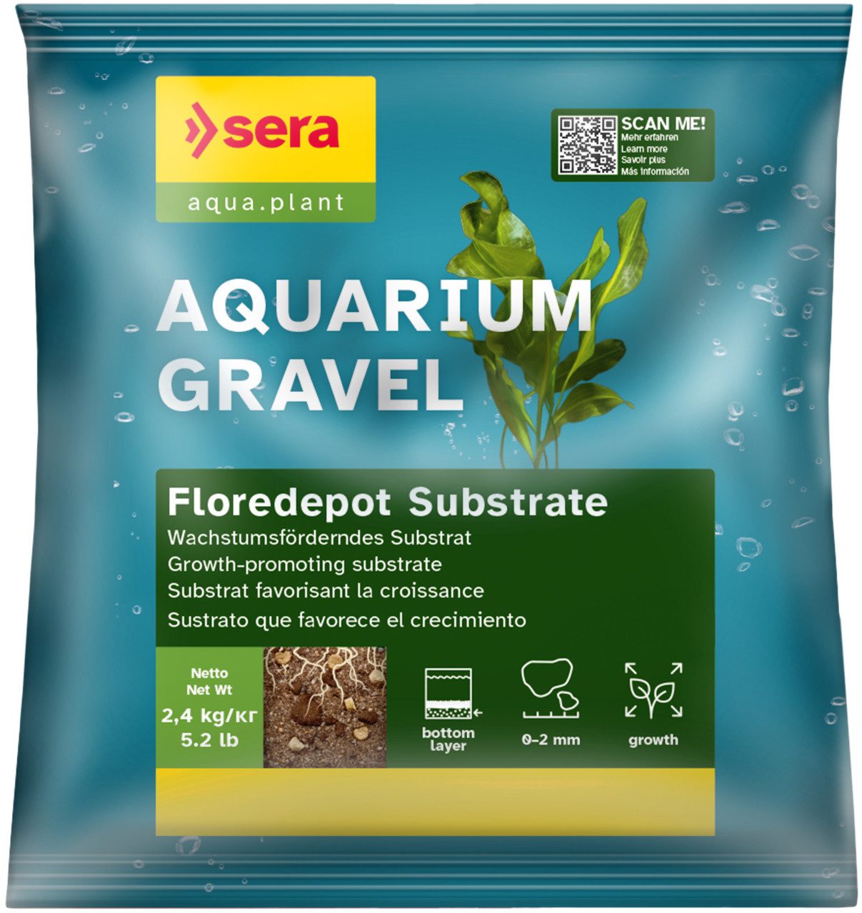 Sera Aquarienkies Sera Aquariumgrund Gravel Floredepot Substrate 2,4
