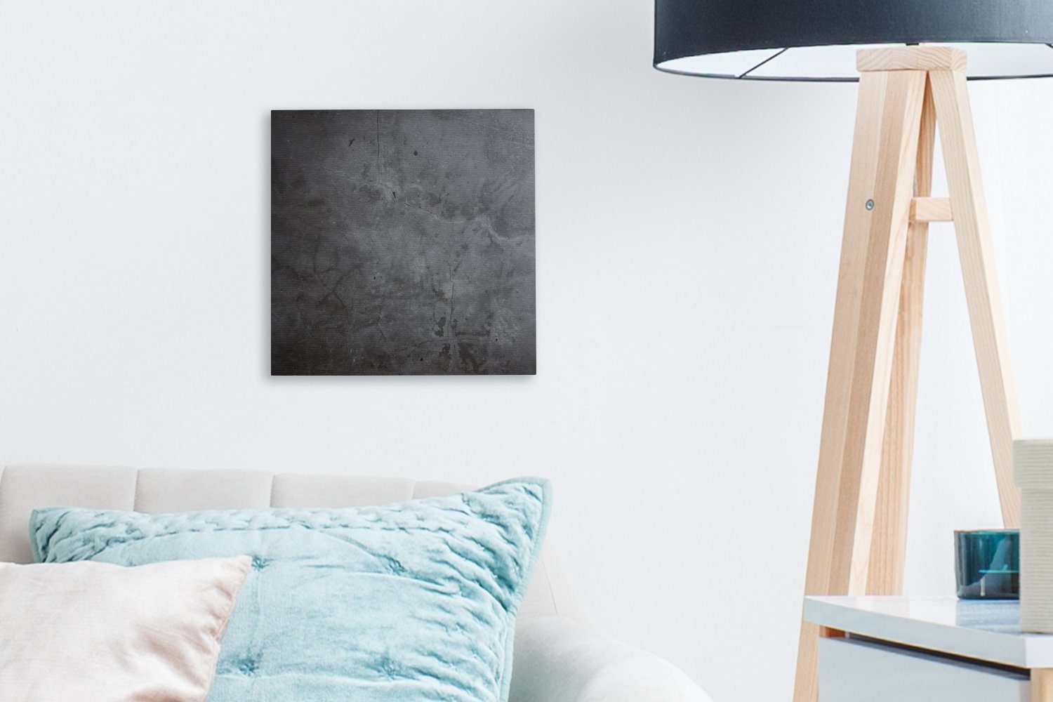 OneMillionCanvasses® Leinwandbild Industriell - Beton - Grau - Schiefer - Retro, Fotodruck (1 St), Wandbild, Deko Schlafzimmer Wohnzimmer Flur 20x20 cm