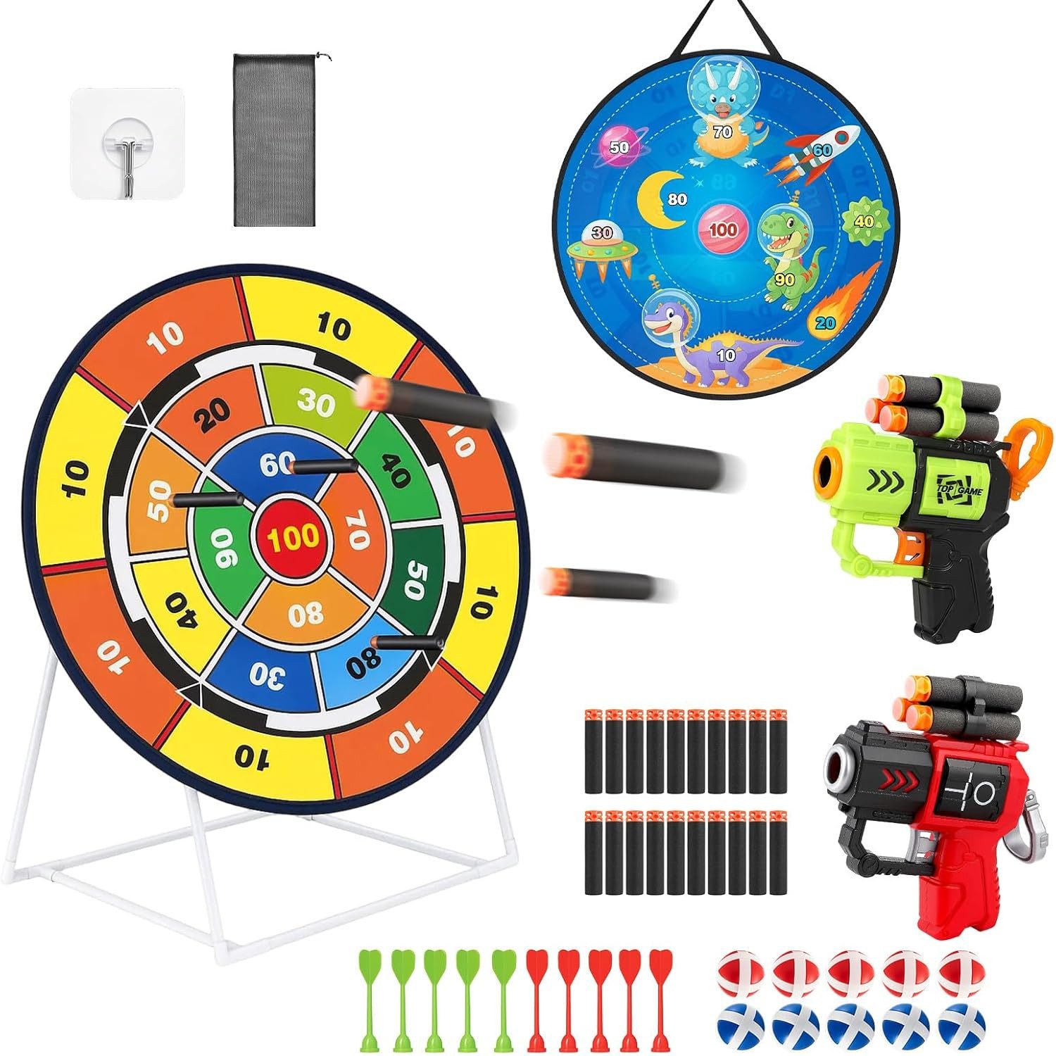 Youyijia Dartscheibe 26 Zoll Dartscheibe Kinder, Dartspielset für drinnen und draußen