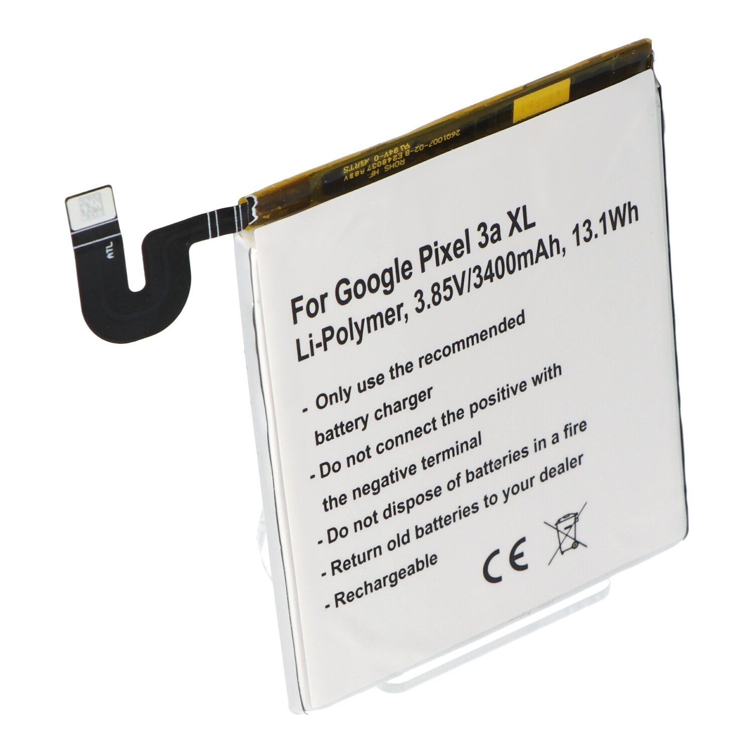 AccuCell Akku passend 3,85V, für Pixel Google Li-Polymer, mAh Akku 13,1 3a 3400mAh, XL, (3,9 V) 3400