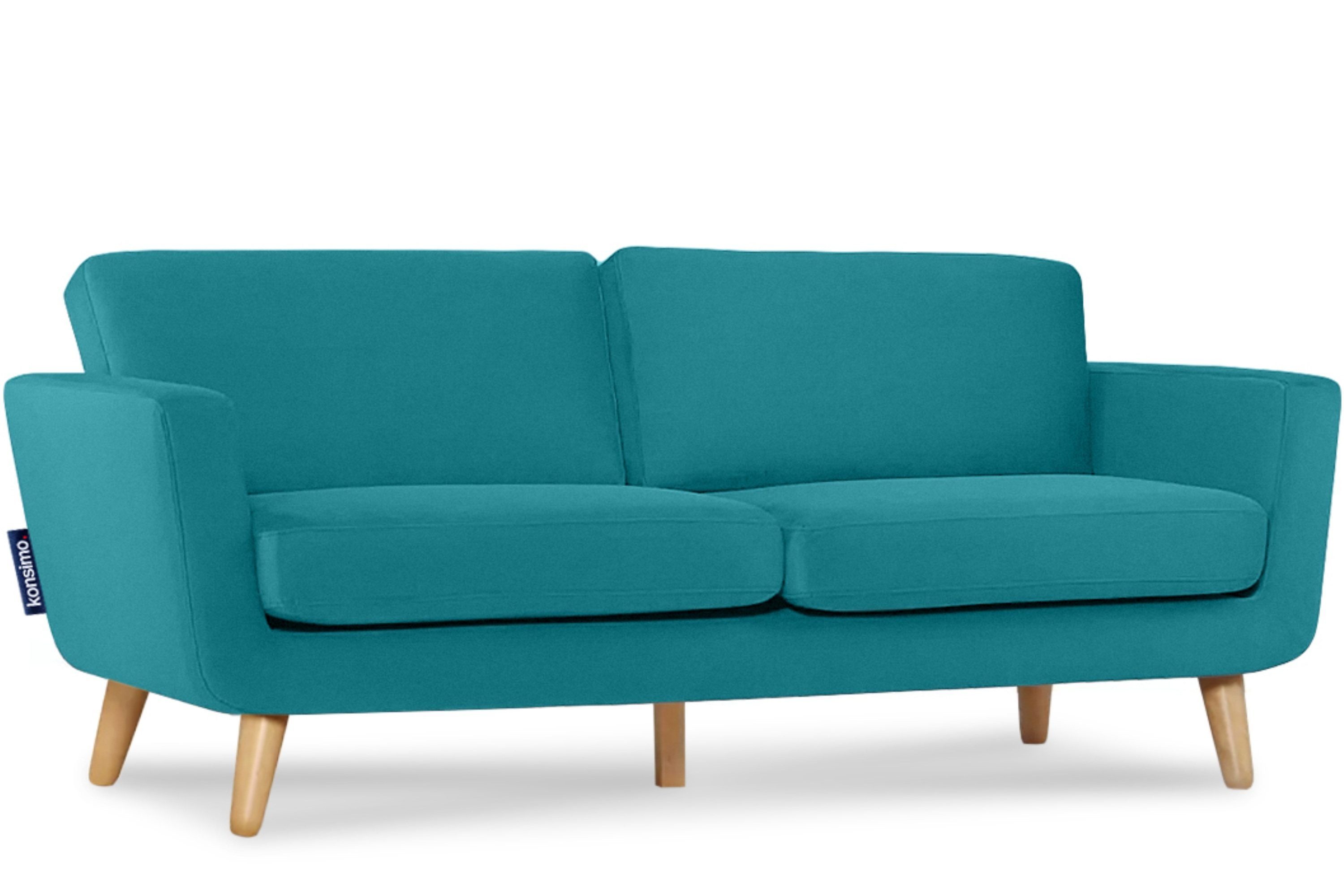 Konsimo 3-Sitzer TAGIO Sofa 3 Personen, mit Armlehnen, Scandi-Stil, Made in Europe, Gestell aus Massivholz