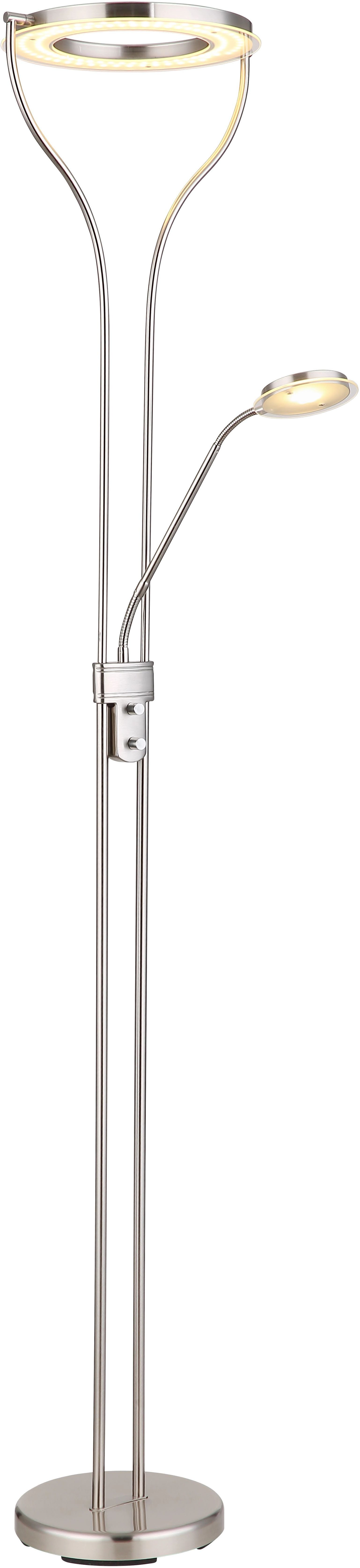 GLOBO LIGHTING LED Deckenfluter EBRO, Dimmer, LED fest integriert, Warmweiß, Stehleuchte, Flexo, Wohnzimmer, Schlafzimmer, 3000 Kelvin
