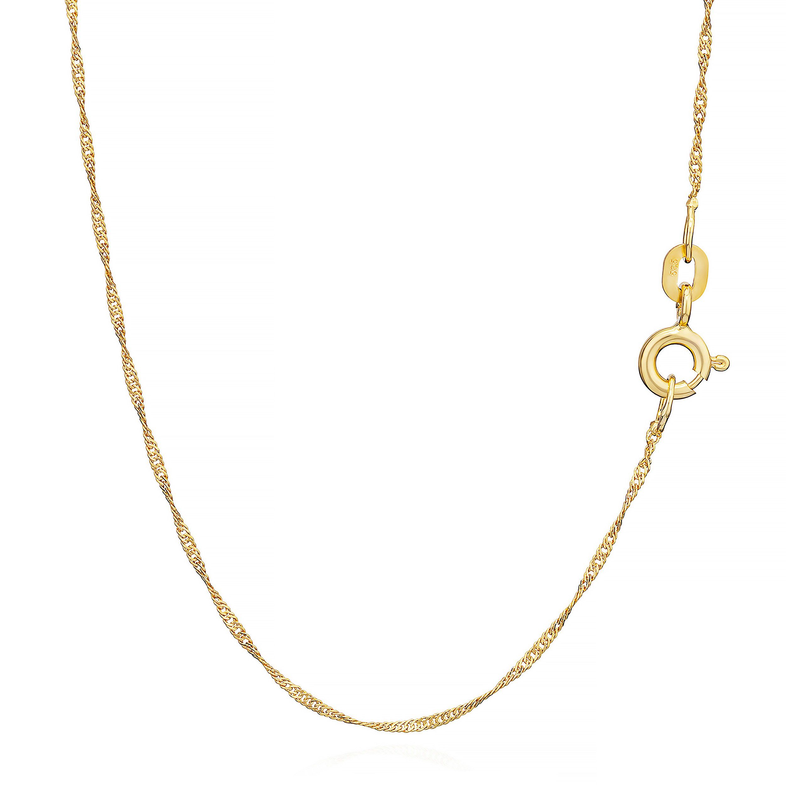 NKlaus Goldkette 45cm Singapurkette 585er Gelbgold Panzerkette Gedr