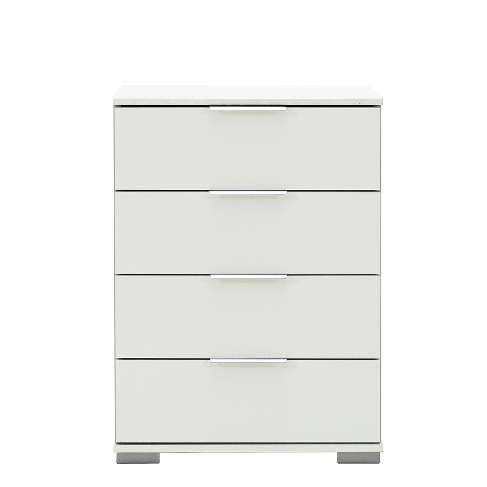 Lomadox Nachttisch ELSTRA-43, Schlafzimmer auch für Boxspringbett geeignet in weiß 52/74/38 cm
