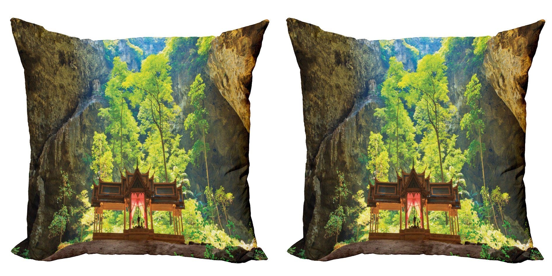 Kissenbezüge Cliff Abakuhaus Doppelseitiger Latent (2 Accent Digitaldruck, Natur Stück), Pavillion Modern