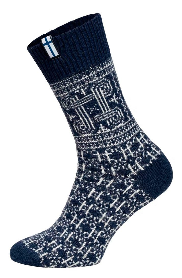 HomeOfSocks Socken Wollsocke Skandinavisch Finnland navyblau - 1 Paar günstig online kaufen