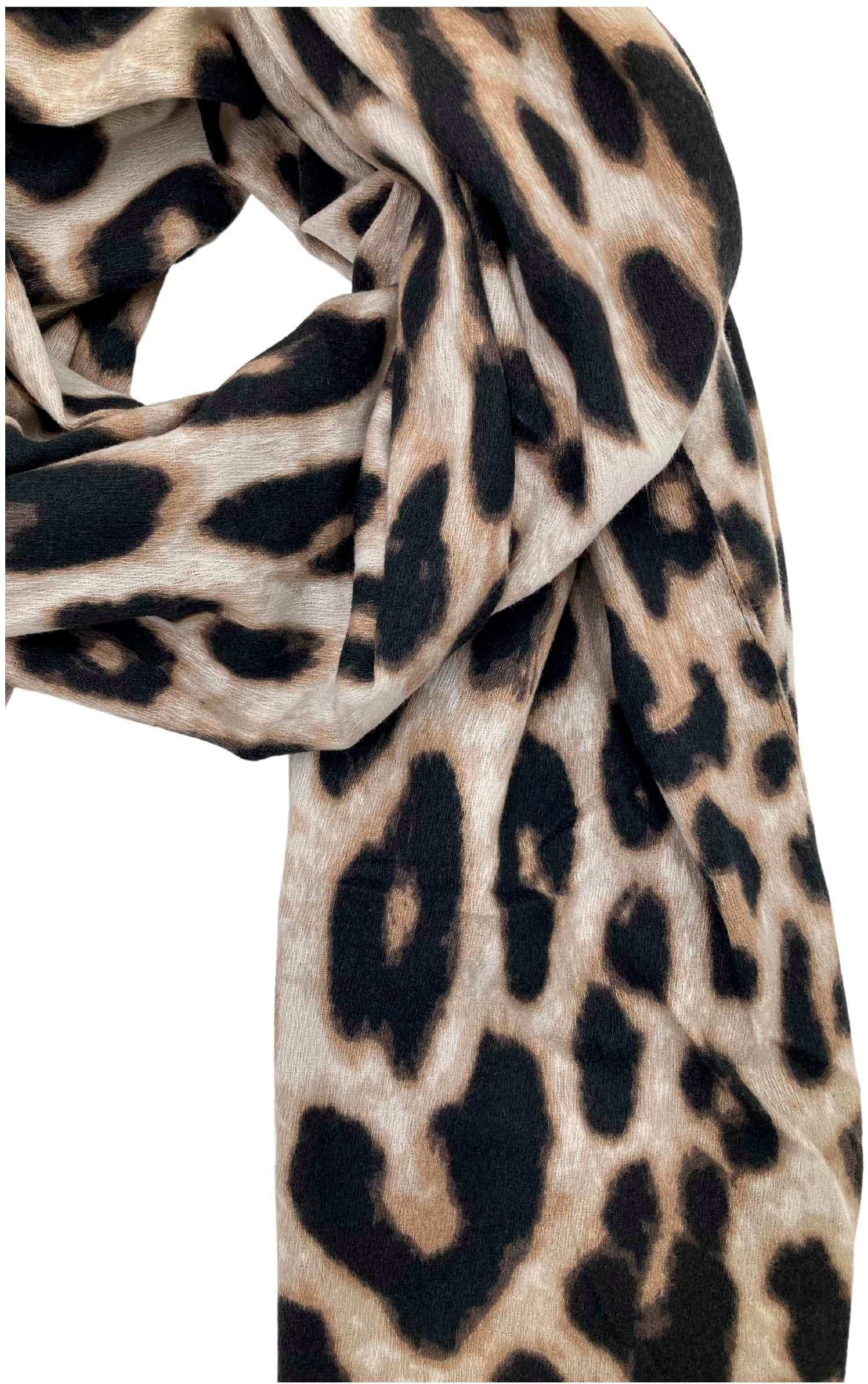 mit Weicher Muster Leoparden Modeschal, schwarz Schal creme leslii