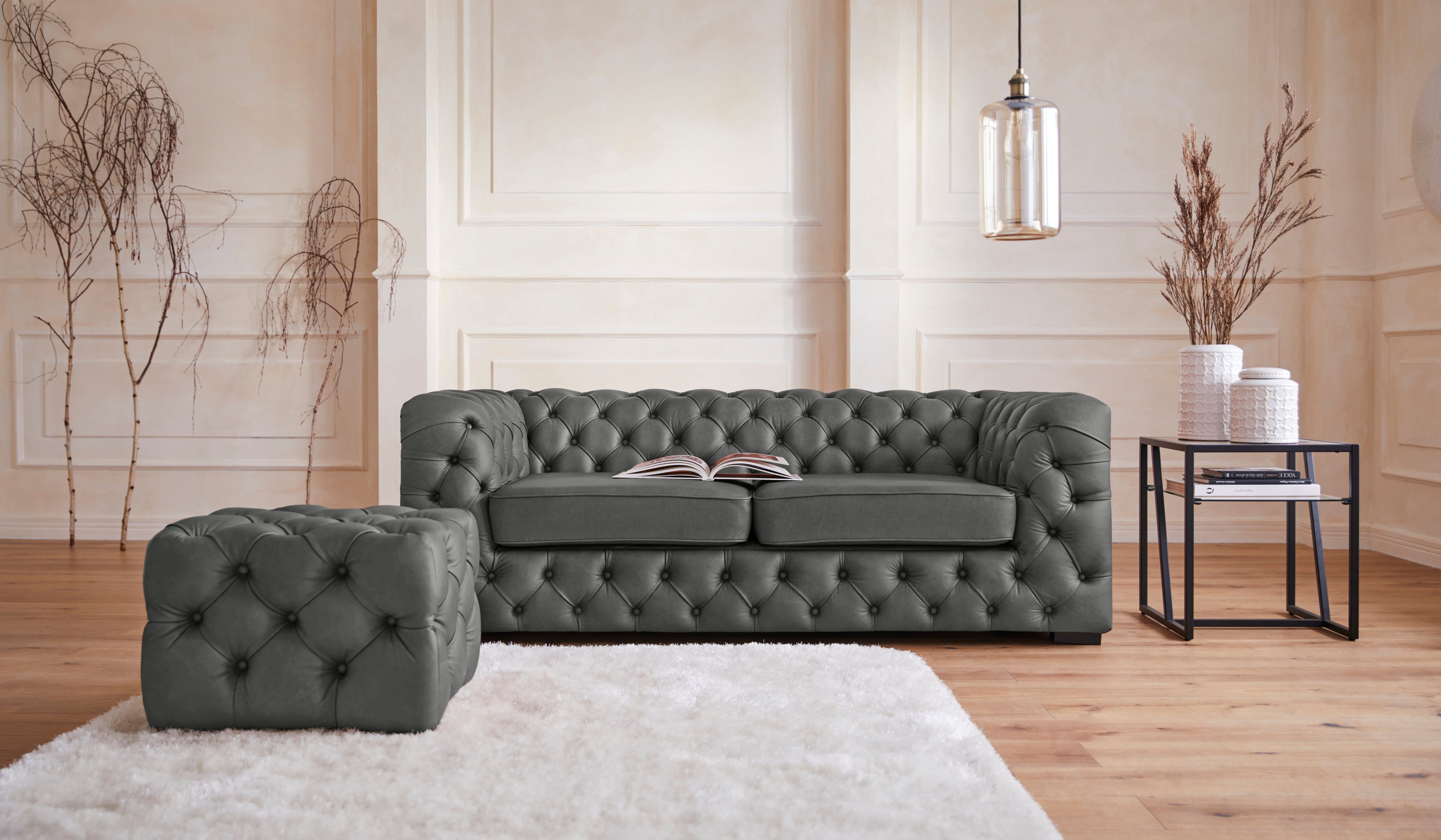 Home affaire Chesterfield-Sofa Kalina, mit klassischer Chesterfield-Knopfheftung