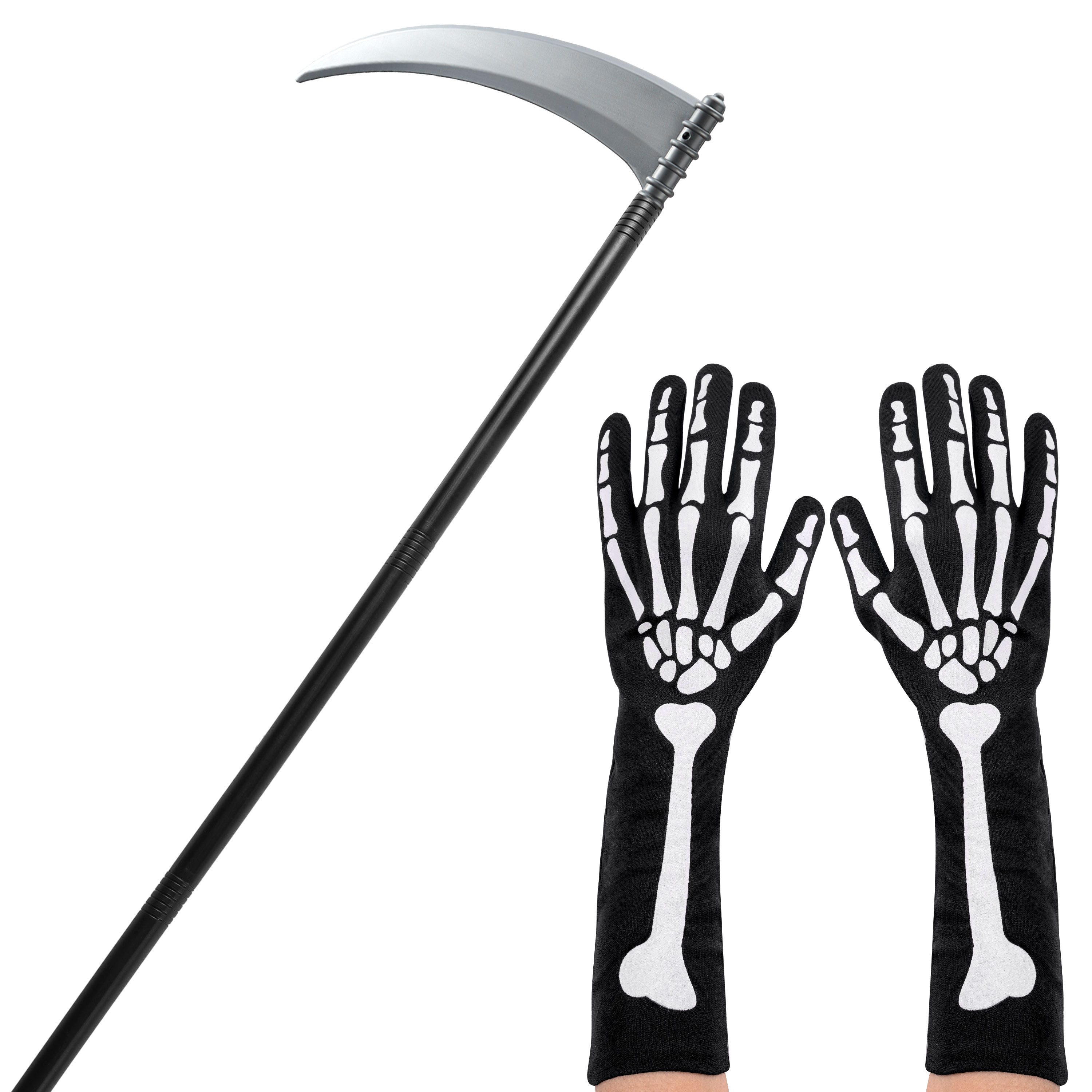 JOYIN Monster-Kostüm JOYIN Halloween Sensenmann Set mit Sense & Skeletthandschuhen, 109cm
