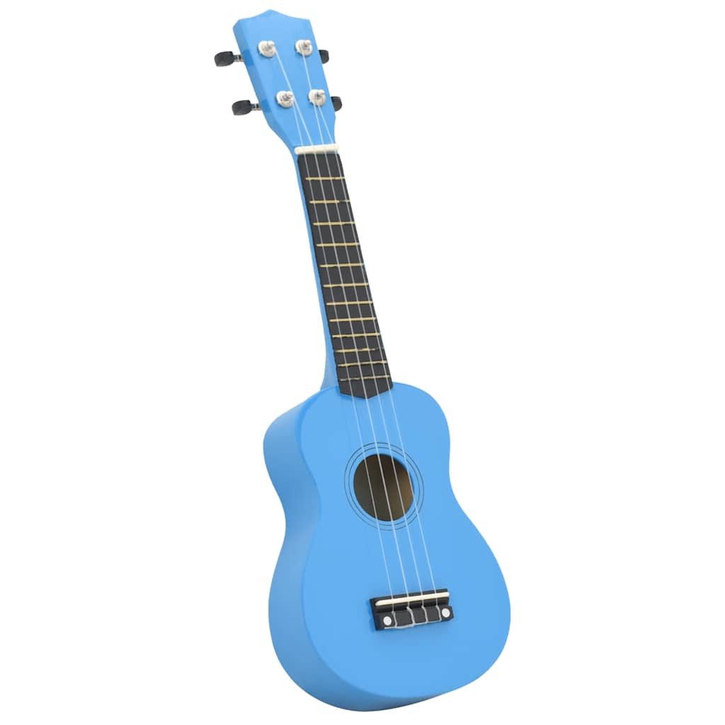 vidaXL Ukulele Sopran-Ukulele-Set mit Tasche für Kinder Babyblau 21"