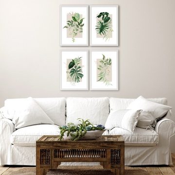 homestyle-accessoires Poster Bilderset GREENERYS 4er SET DIN A4 ODER DIN A3 Prints --- VERSANDKOSTENFREI ---, Ohne Bilderrahmen