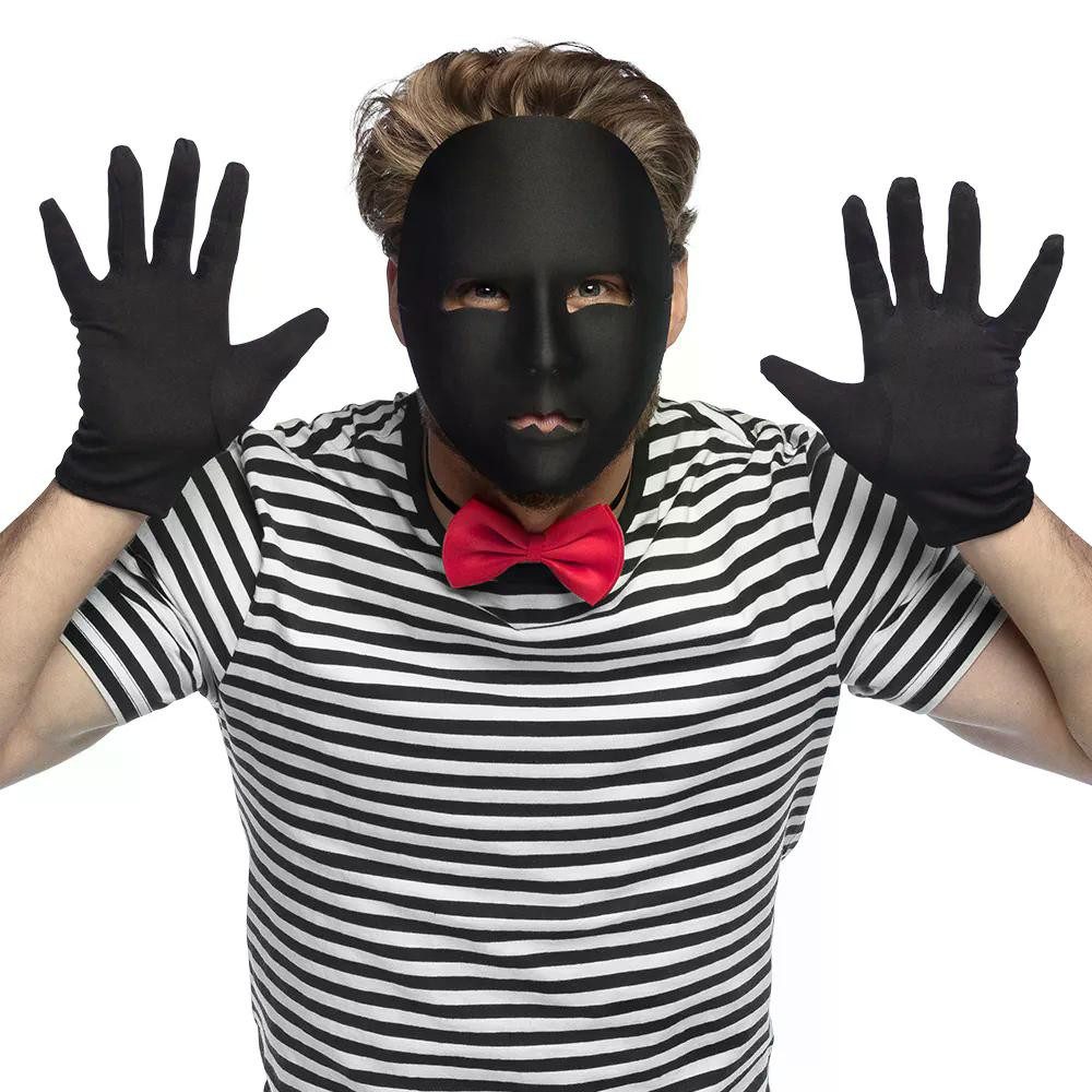 Boland Verkleidungsmaske Gesichtsmaske Pantomime weiß schwarz neutrale Maske Karneval Theater, für künstlerische Darstellungen wie Pantomime oder Tanz