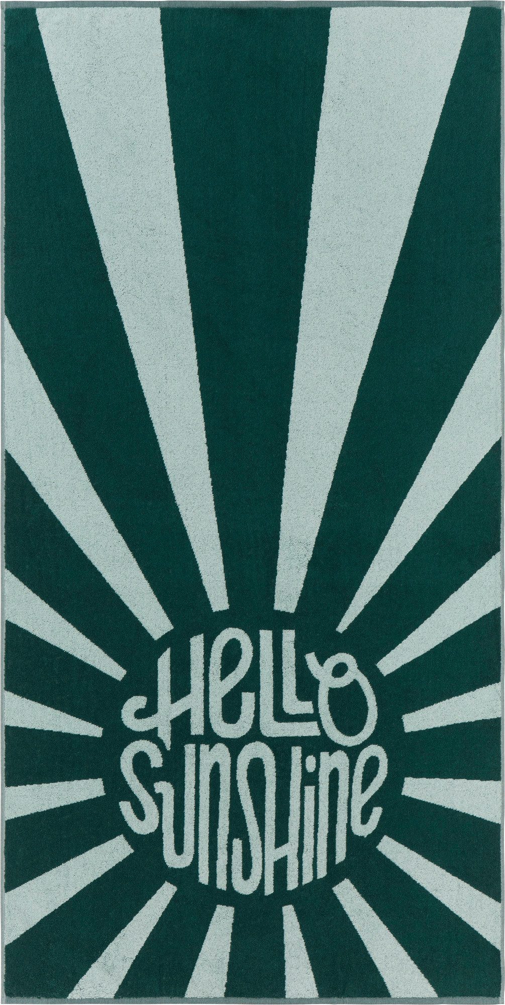 Erwin Müller Strandtuch Strandtuch "Hello Sunshine", Walkfrottier, Walk-Frottier Streifen/Schriftzug: Hello sunshine