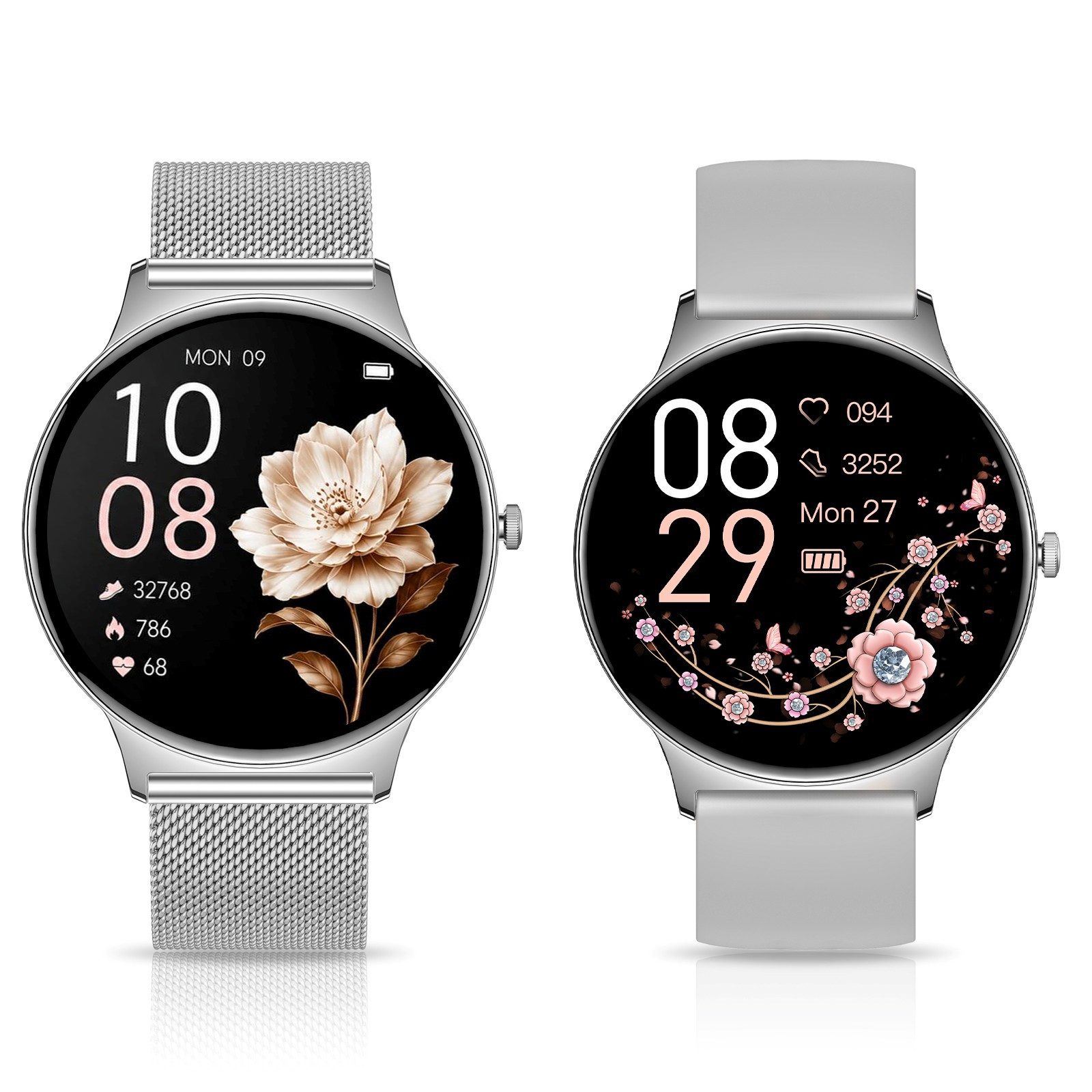 SWGOTA 2026 Smartwatch Damen Ultradünn mit 1,56" AMOLED und 20 Tage Akku Smartwatch IP68+5ATM Fitnessuhr mit 150+ Sportmodi und Bluetooth-Anruf, sowie SpO2-, WhatsApp Benachrichtigungen, Herzfrequenz-, Blutdruck- und Schlafüberwachung für Android und iOS