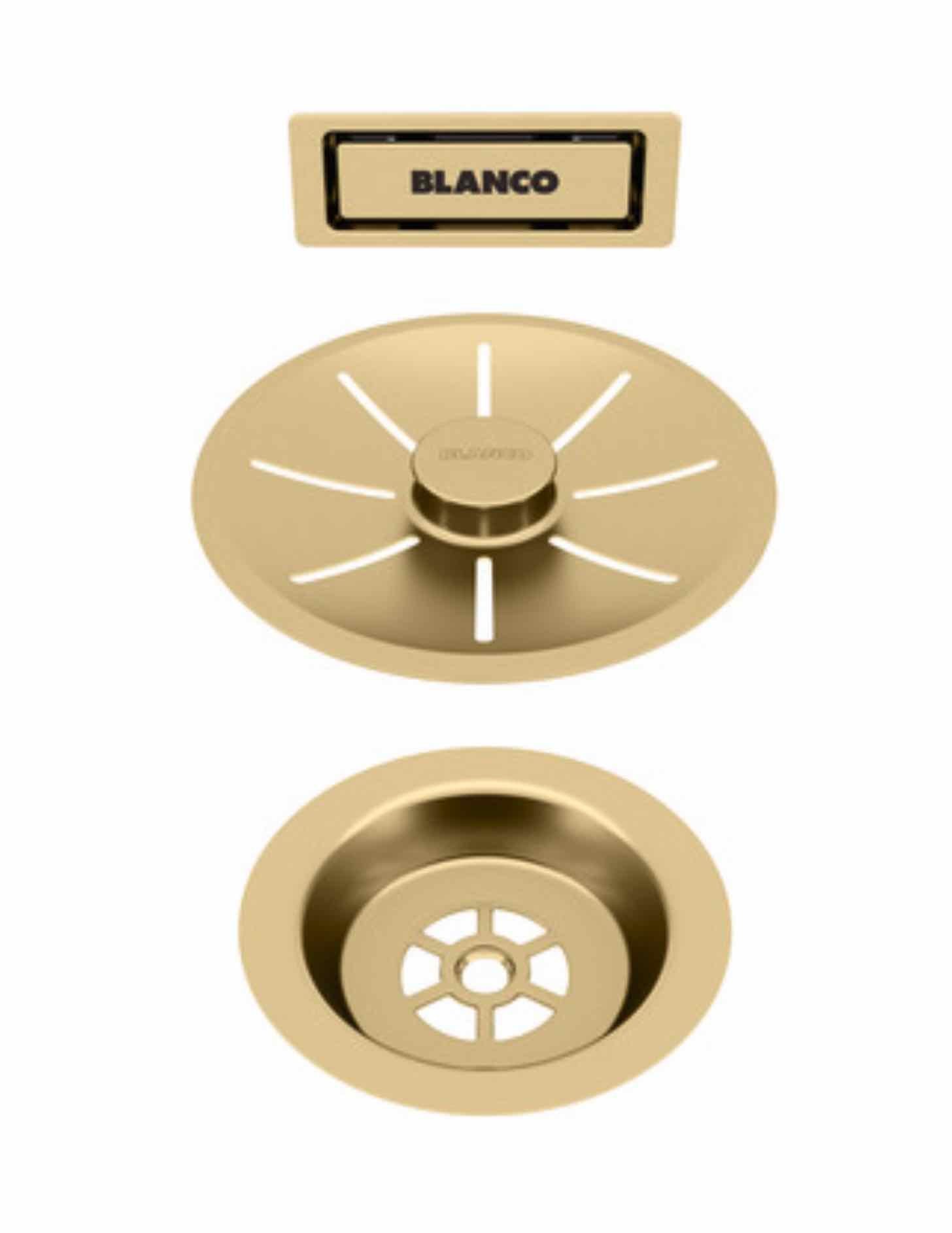 Blanco Einbauspüle BLANCO Ab- u. Überlaufset satin gold für Einzelbecken PVD satin gold
