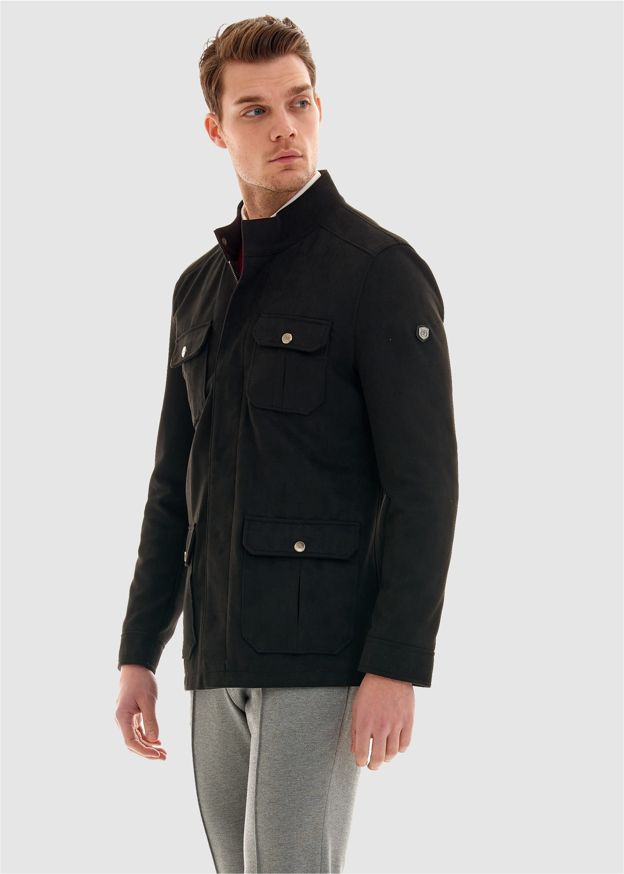 Pierre Cardin Lederimitatjacke mit vielseitigen Taschen