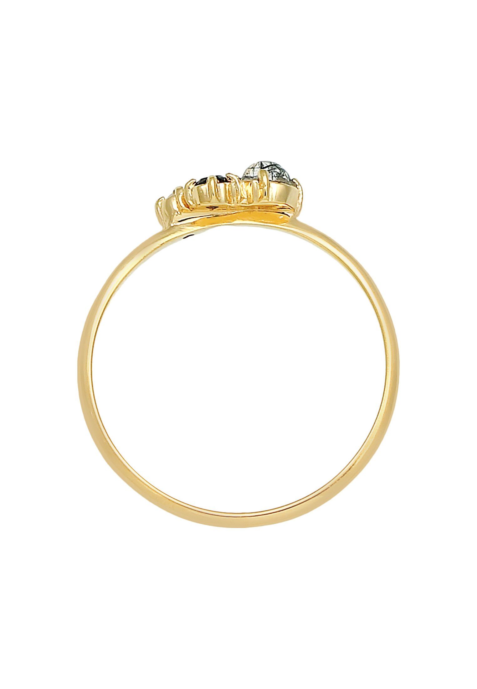 Elli DIAMONDS Diamantring Diamant (0.03 ct) Topas Turmalin 375er Gelbgold