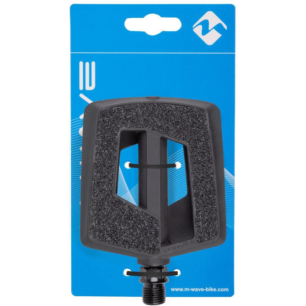 M-Wave Plattformpedale M-WAVE Steady Flat Fahrradpedal schwarz 1 Paar - Antirutschpedal aus T
