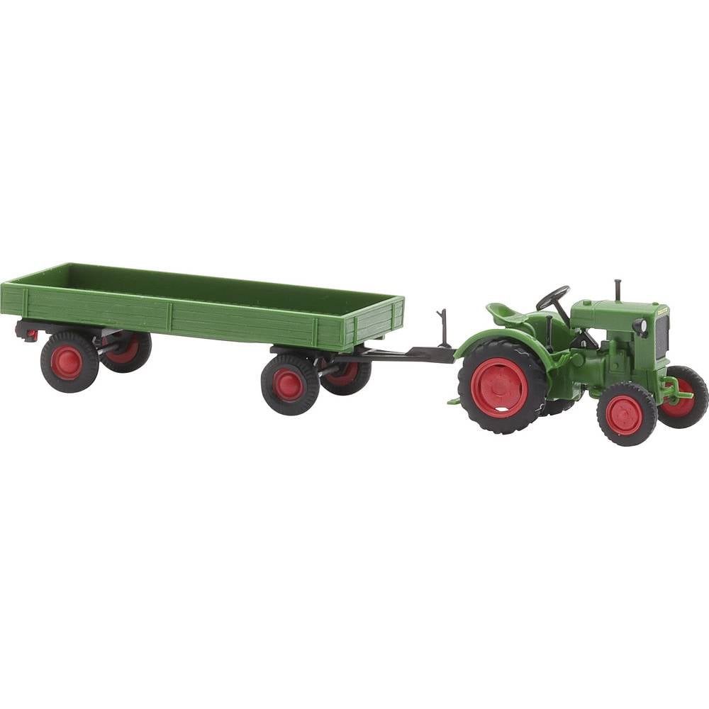 Busch Modelleisenbahn-Straße H0 Deutz F1M 414 mit landwirtschaftlichem Anhänger 54102