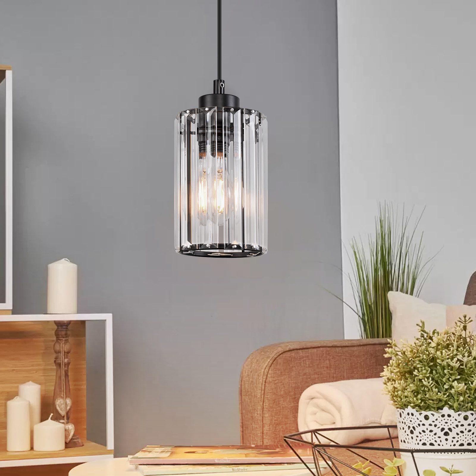 Nettlife Pendelleuchte Esstisch Schwarz Kristall Modern günstig online kaufen