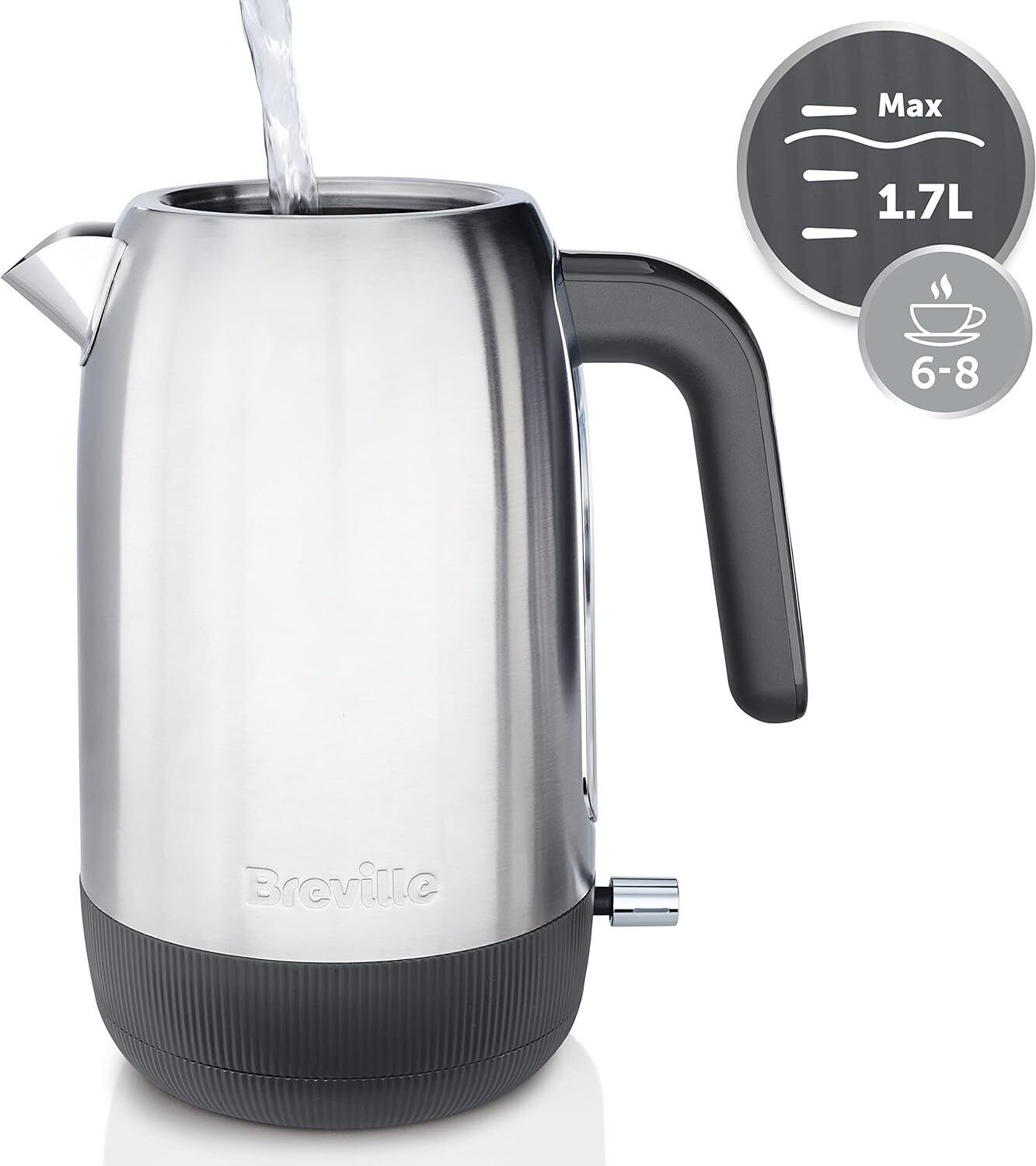 W, 2400,00 Einstellung Sage 1.7L Breville Temperatur schnelle Edelstahl,Teekocher,Druckknopfverschluss,Tragbar by Elektrischer Kochzeiten, Wasserkocher