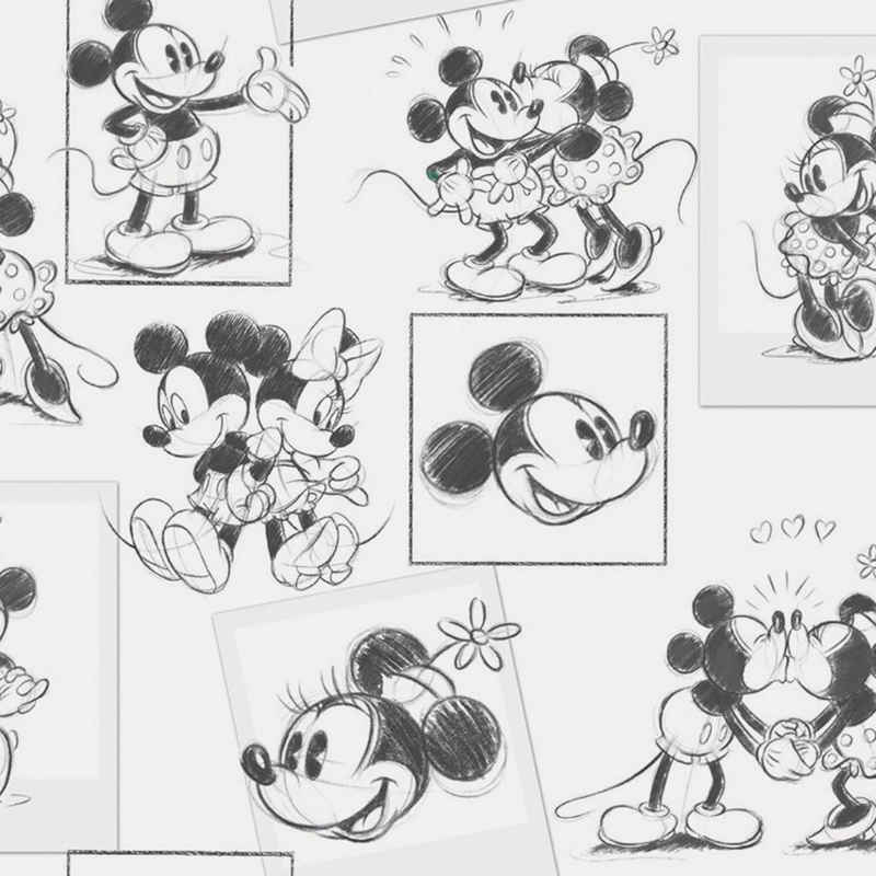 Disney Papiertapete »Mickey and Minnie sketch«, Disney