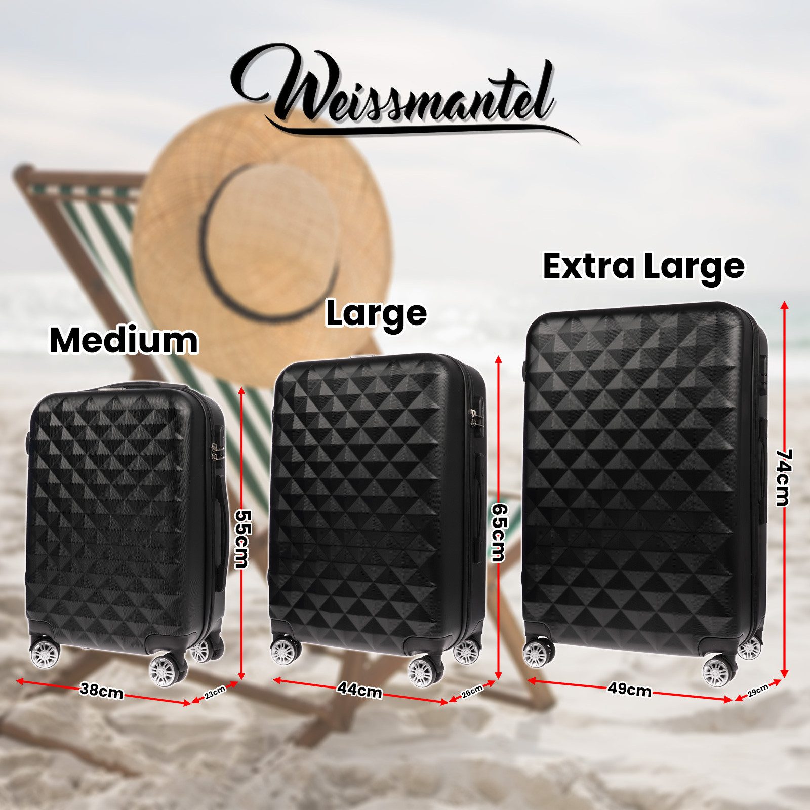Weissmantel Kofferset Koffer 3er Set Kofferset Hartschalenkoffer Koffer Set günstig online kaufen