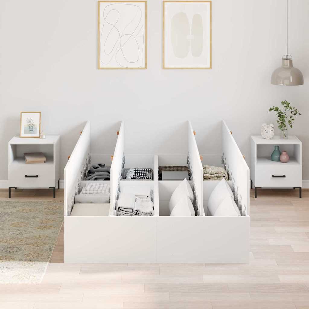 vidaXL Bett Aufbewahrungsbettgestell Weiß 120 x 190 cm Holzwerkstoff (1-tlg)