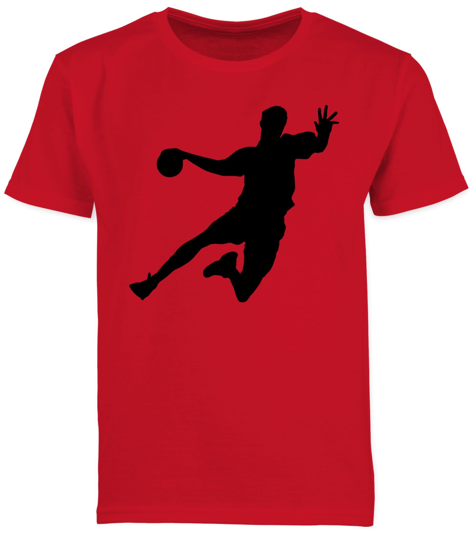 Handballer 3 Sport Shirtracer Kinder Kleidung T-Shirt Rot